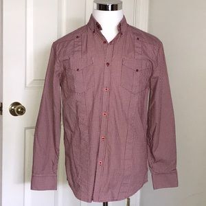 Cubavera red check L/S men’s shirt, size M